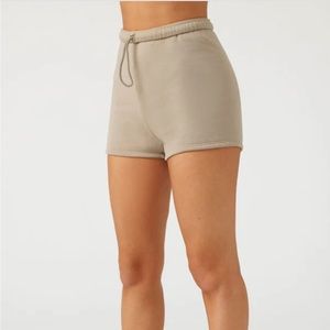 JOAH Brown fitted sweat shorts